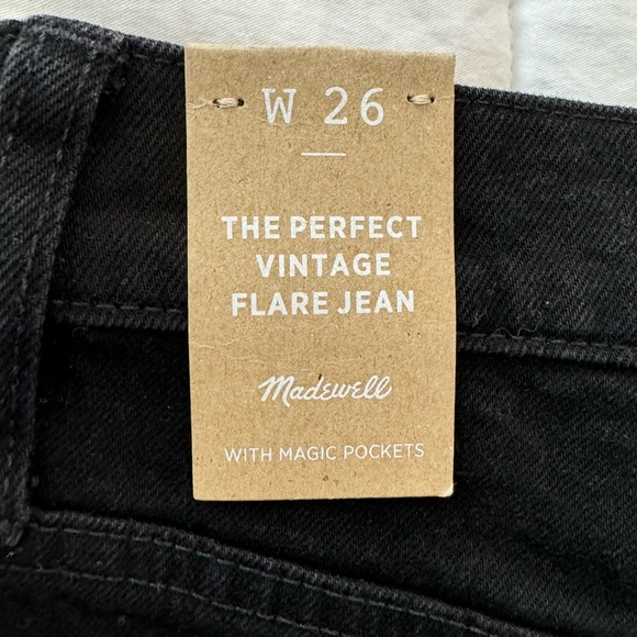 NWT Madewell The Perfect Vintage Flare Jean in Black / Sherborn Wash Size 26 - Picture 11 of 13